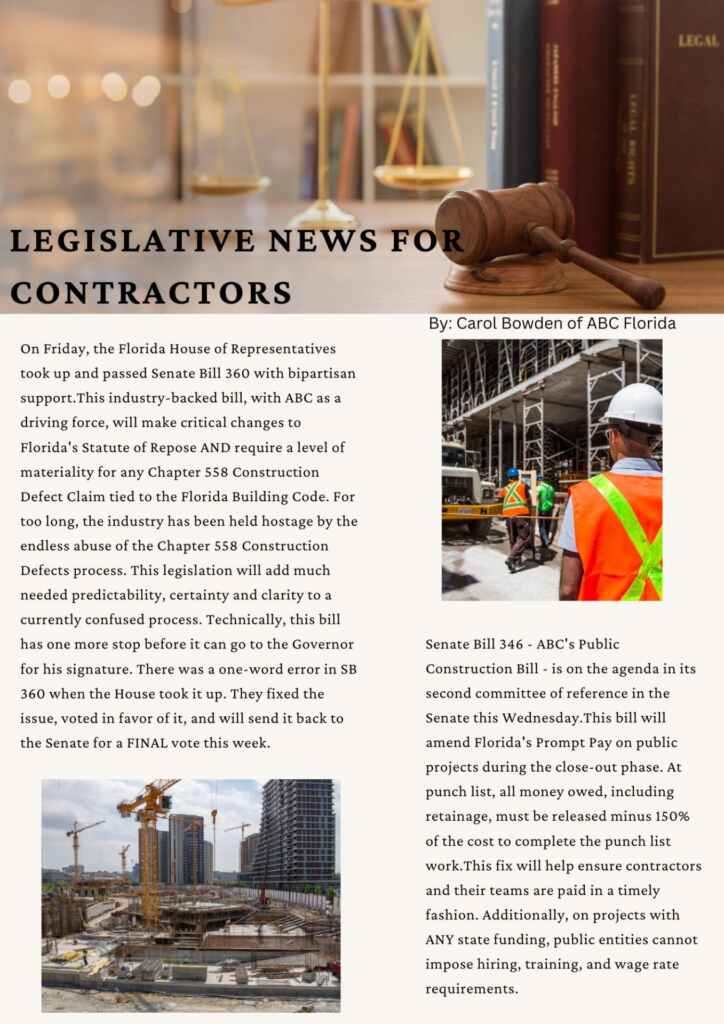Legislative News For Contractors